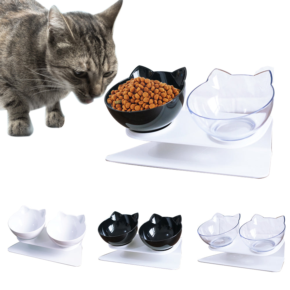 Tigela elevada para ração e água para gatos, cachorros e cães de pequeno porte