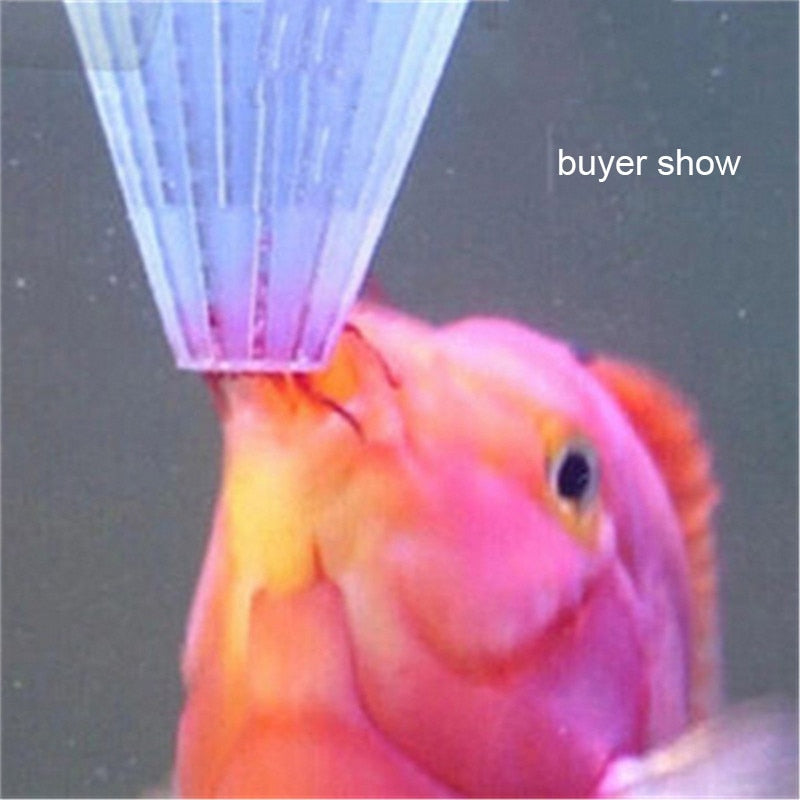 Alimentador de comida para peixes de aquário com ventosa 6,8*6,7 cm, plástico, branco, funil alimentador, minhoca, comida para aquário, animal de estimação, fácil de usar, copo funil 1