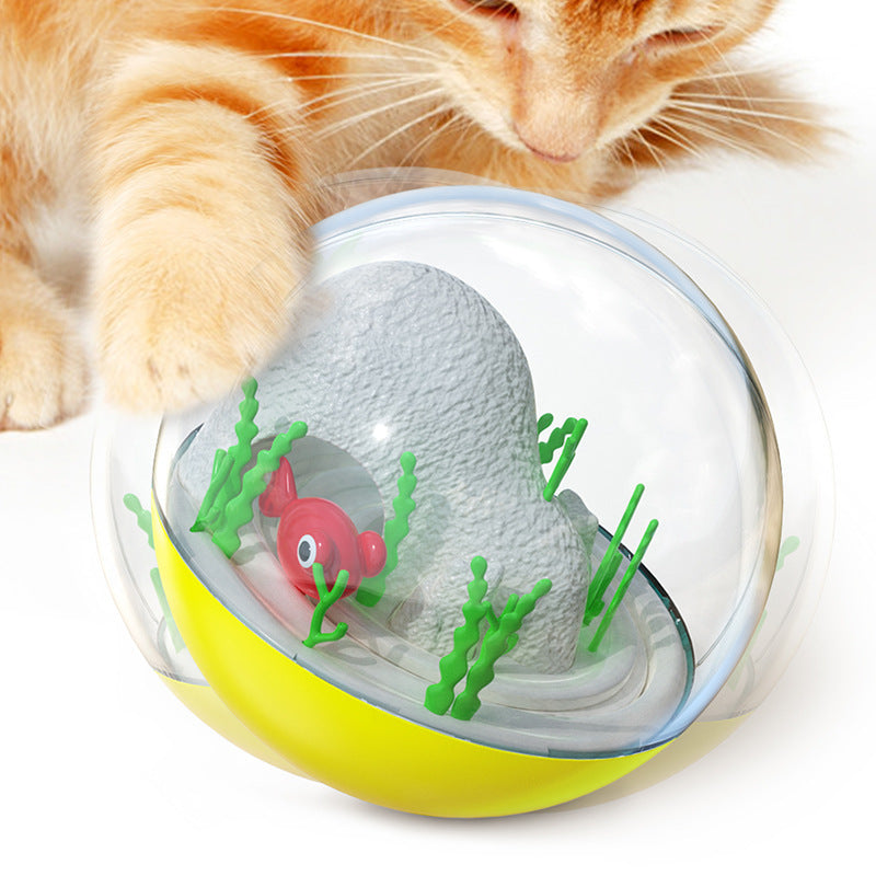 Brinquedo Interativo Elétrico para Gatos, em Forma de Peixe, com Bola de Equilíbrio Automático