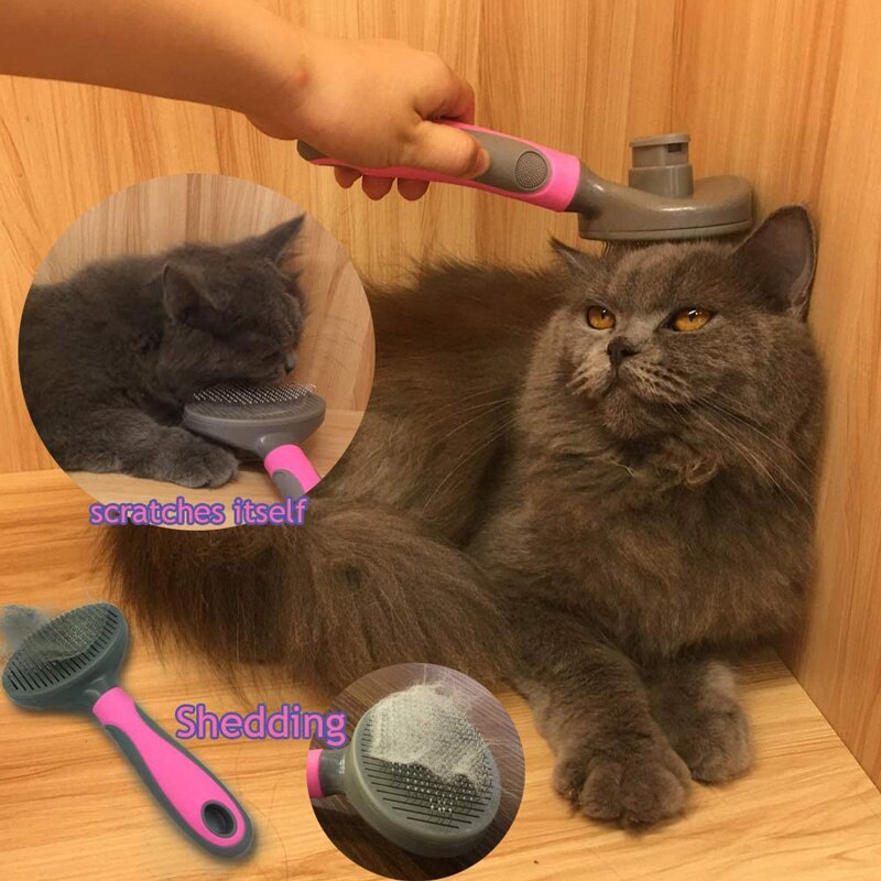 Escova Slicker de Pelo para Cães e Gatos, Pente para Pelo Longo de Cachorros