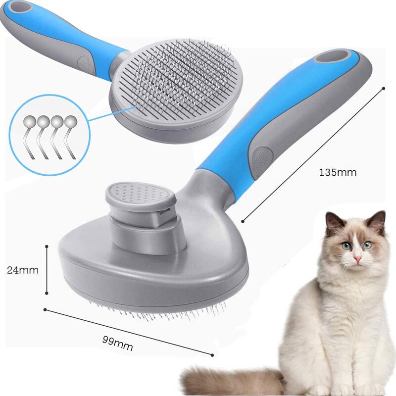 Escova Slicker de Pelo para Cães e Gatos, Pente para Pelo Longo de Cachorros