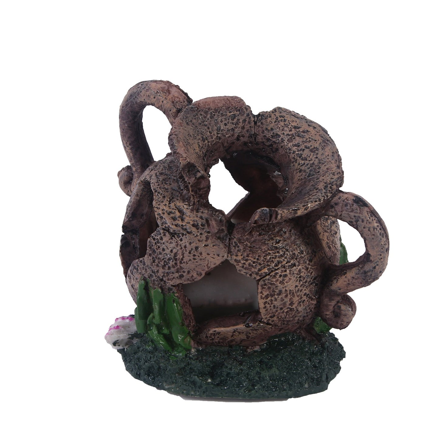 Grama aquática paisagismo resina crânio réptil brinquedo sala escondida aquário peixes ornamentos