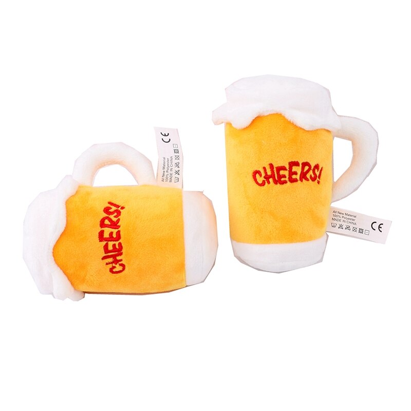 Garrafa de Cerveja de Pelúcia com Apito para Cães para Brincadeira Interativa