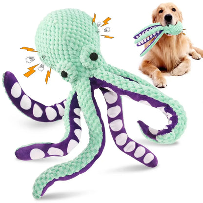 Octopus Plush Toy for Dogs & Cats – Squeaky, Bite-Resistant & Teeth-Cleaning Fun