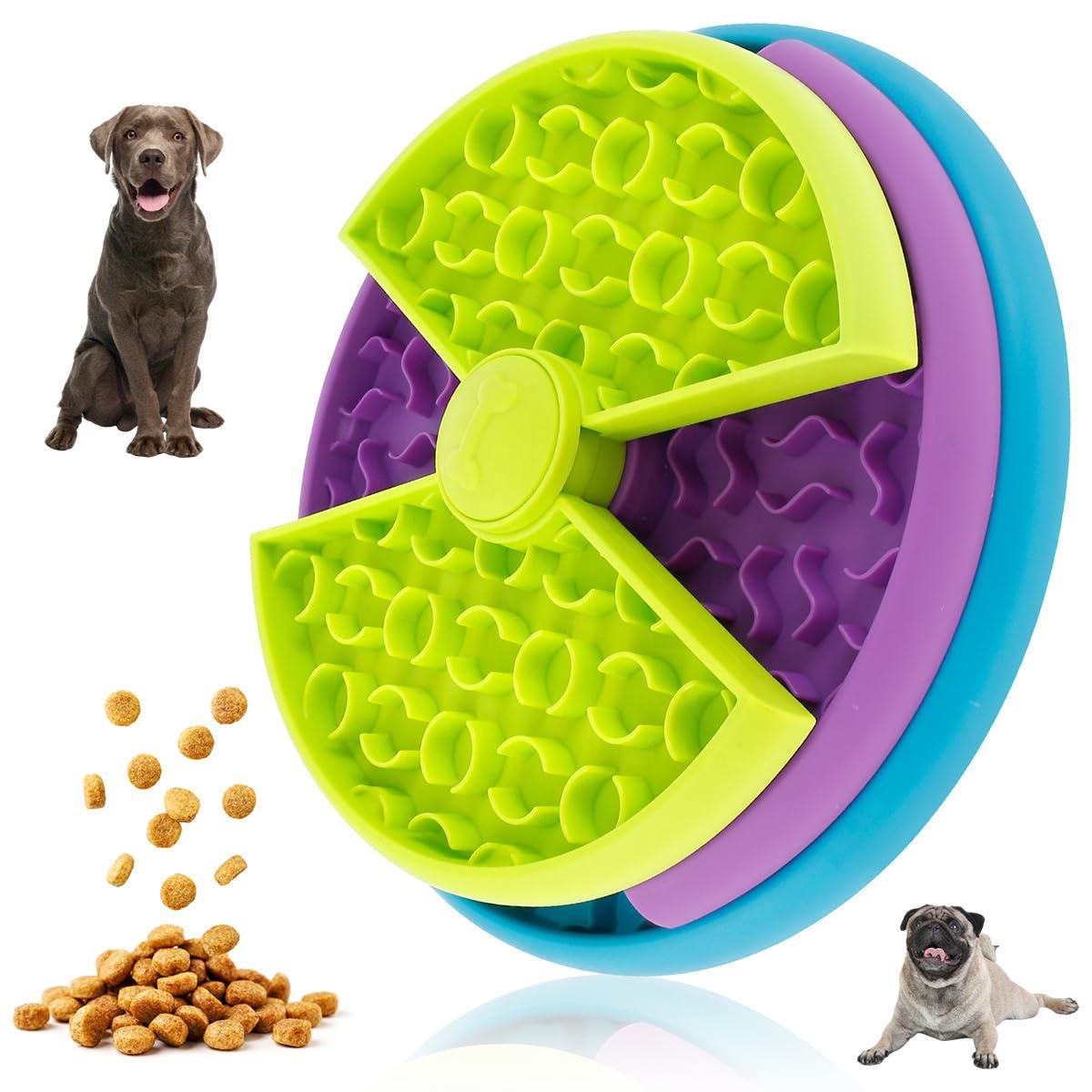 Pet Slow Feeder Bowl – Anti-Choking Rotating Puzzle Dish for Cats & Dogs