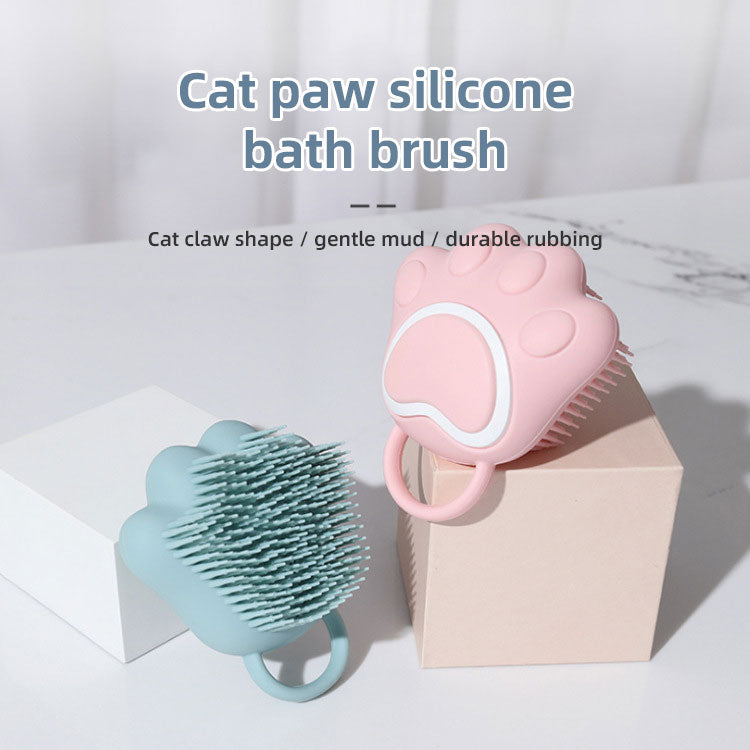Pet Shower Massage Brush – Bath Scrubber with Shampoo Dispenser