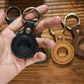 Cowhide Leather Pet Tracker Keychain – Protective Anti-Loss Case