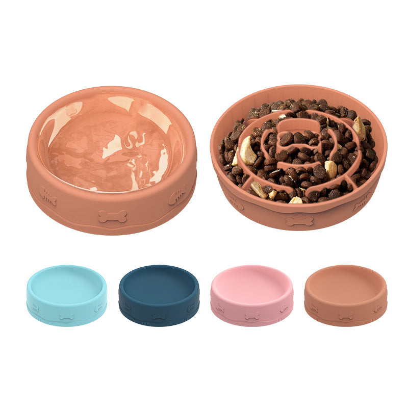 Tigela Portátil de Silicone para Animais de Estimação de Alimentação Lenta, Comedouro e Bebedouro 2 em 1