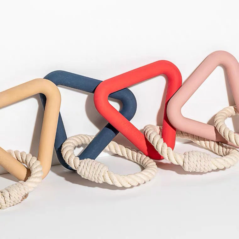 TPR Triangle Tug jouet pour chiens, interactif Chew et dressage jouet