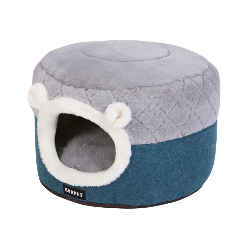 Cama de Pelúcia Macia para Animais de Estimação com Almofada para Gatos e Cães Pequenos, Ninho Quente de Inverno