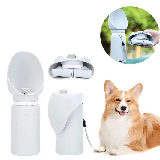 Distributeur d'eau portable en silicone pliable de 550 ml pour chiens, chats et autres animaux de compagnie.