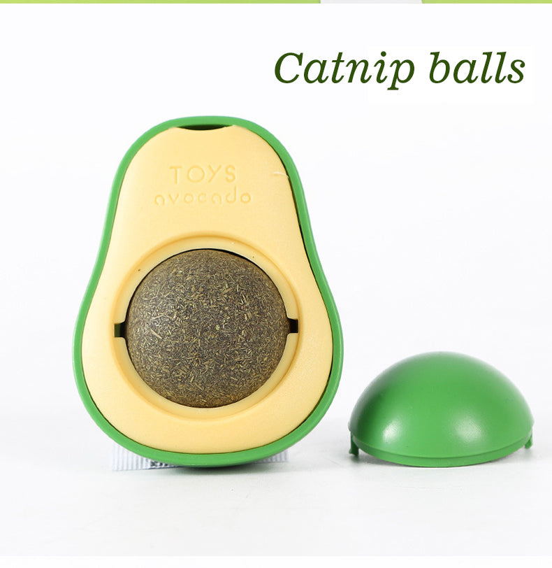 Rotating Catnip Ball jouet avec Avocado Design pour chats
