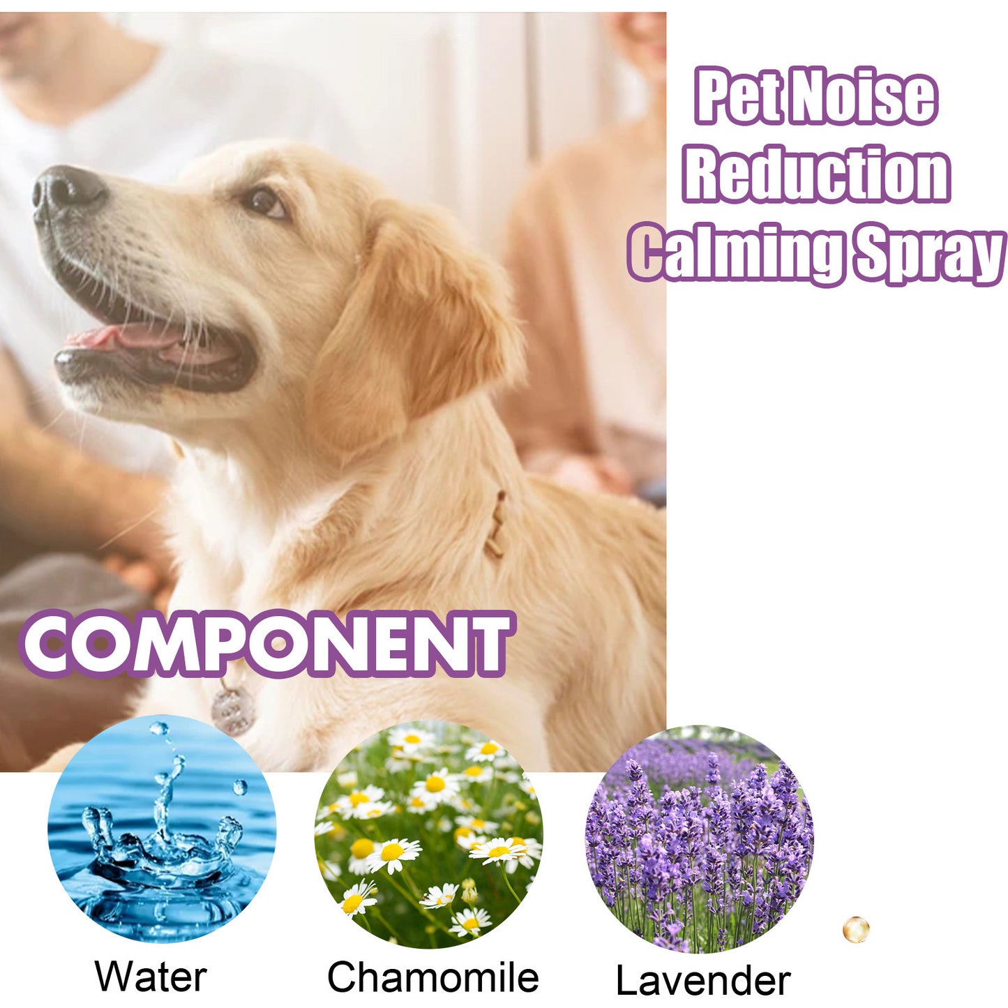 Yegbong Pet Noise Reduction Calming Spray, Prevent Stress Soothe Pet Calm Mood Reduce Pet Noise Spray