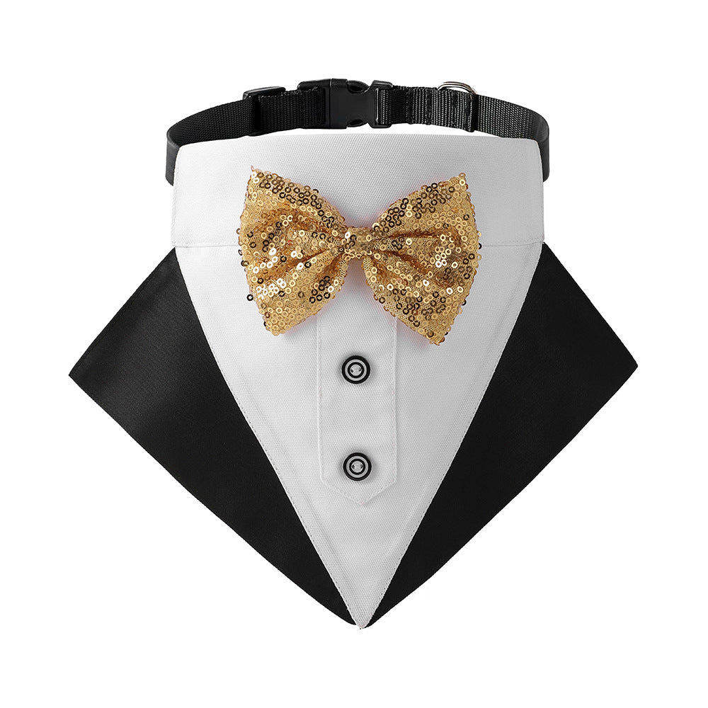 British Style Dog Wedding Scarf – Elegant Triangle Bib for Special Occasions