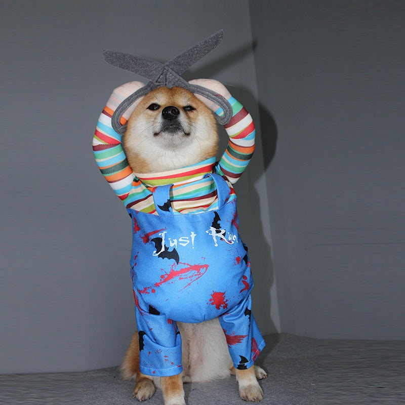 Divertido Traje de Cão "Mãos de Tesoura" para o Halloween e Festas de Máscaras