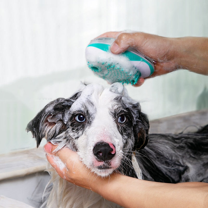 Escova de Banho de Silicone Macio para Cães e Gatos, Pente de Massagem para Duche e Higiene