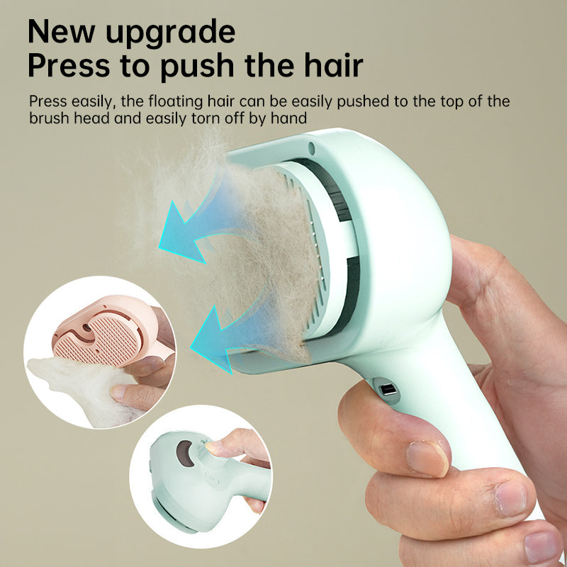 Pente Elétrico para Animais de Estimação com Vapor, Ferramenta de Remoção de Pelo e Limpeza para Cães e Gatos