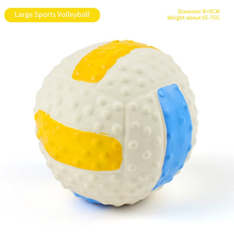 Latex Dog Toy Ball – Elastic Cotton-Filled Football with Squeak Sound