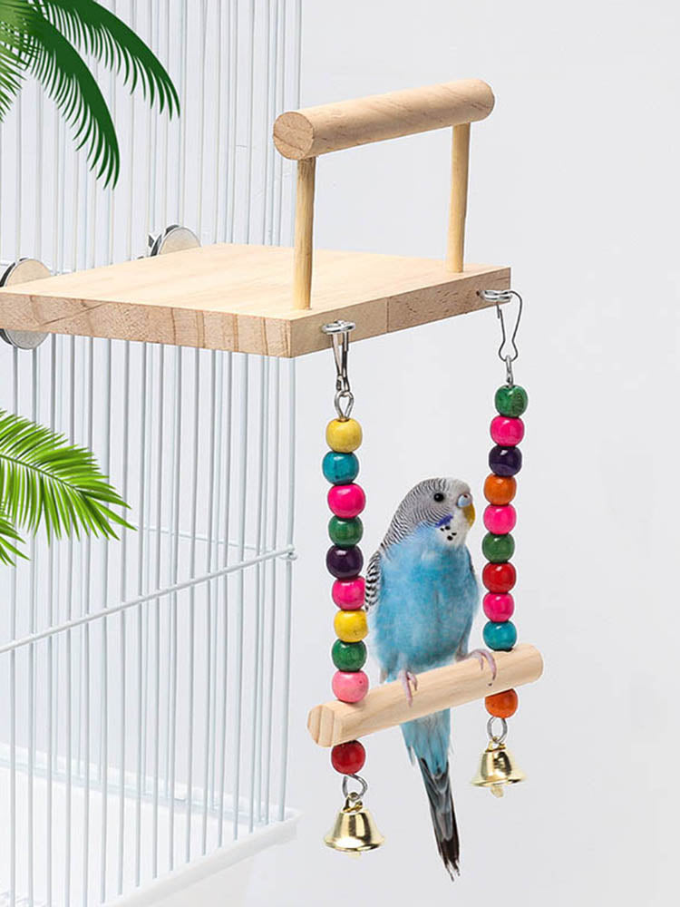 Parrot Bird Supplies New Color Stand Bird Swing Toy Suspension Bridge Hanging Ring Climbing Ladder Cage Accessories