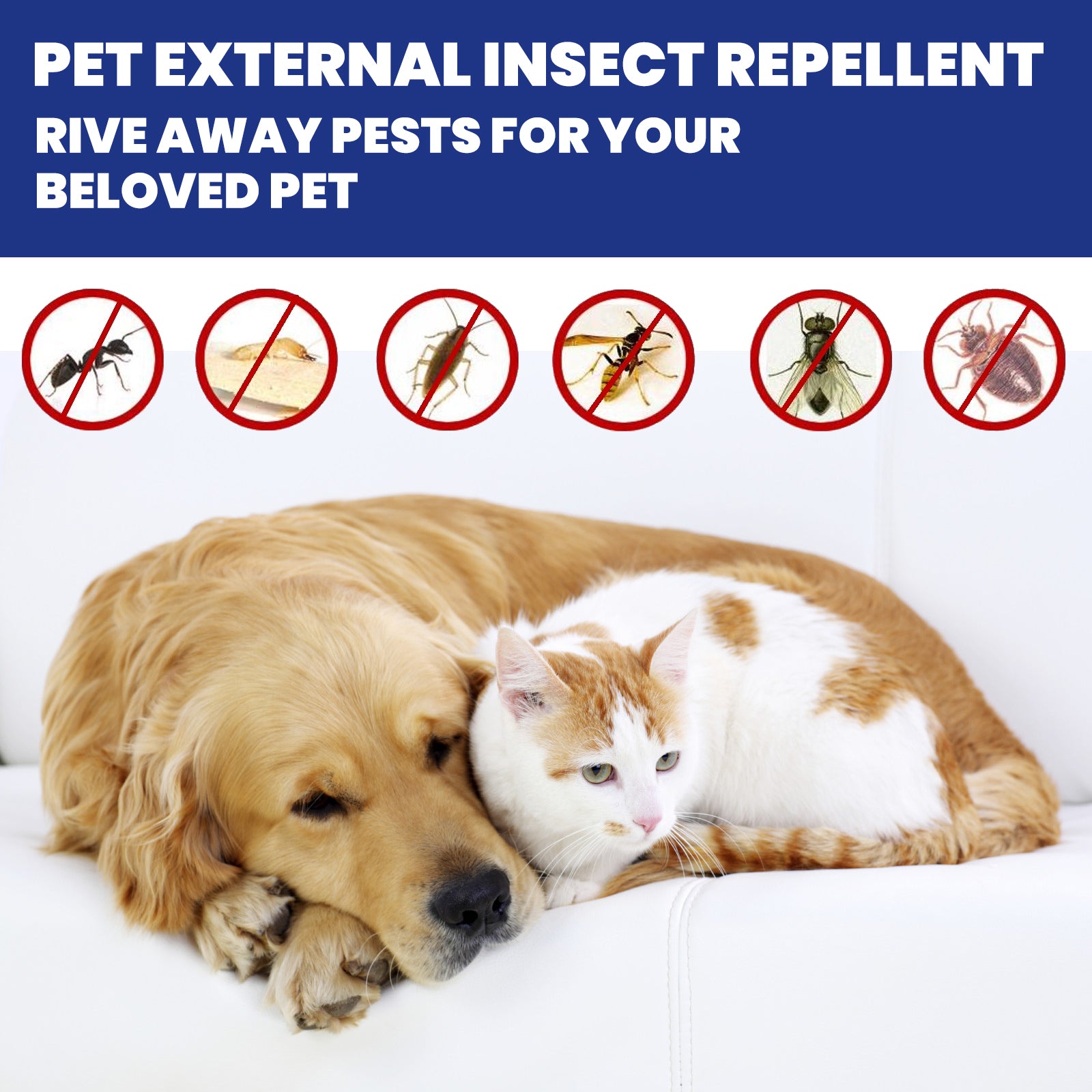 Spray Antipulgas e Carraças para Cães e Gatos, Spray de Cuidados Anti-Comichão e Limpeza da Pele