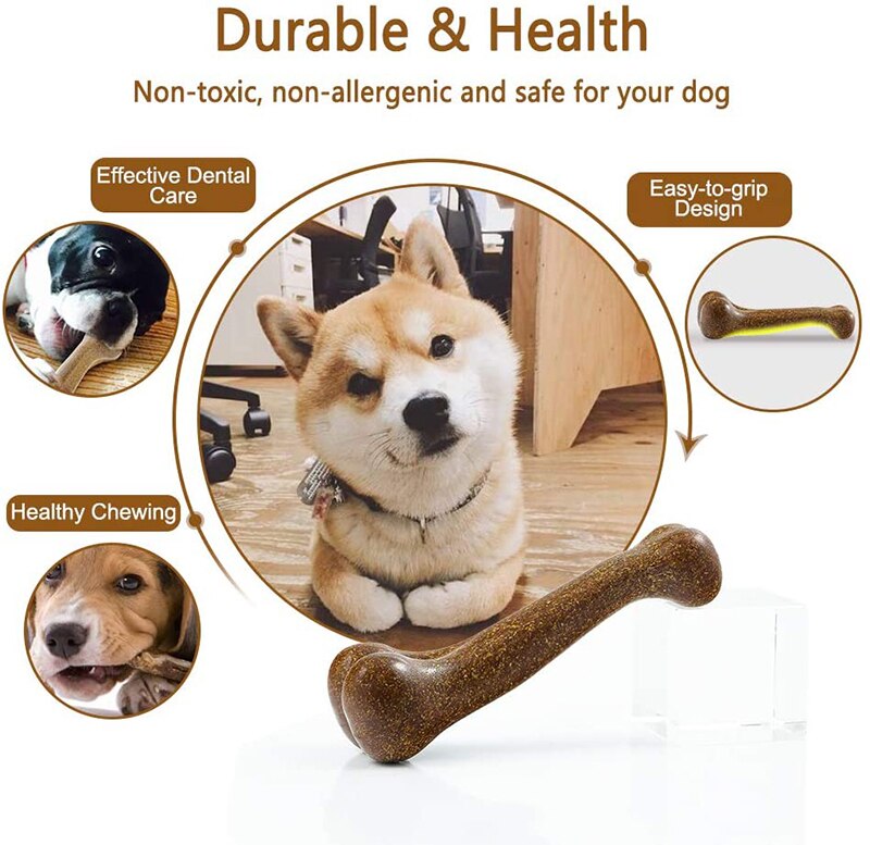 Durable Dog Chew Toy – Bone-Shaped Molar Stick for Teeth Cleaning