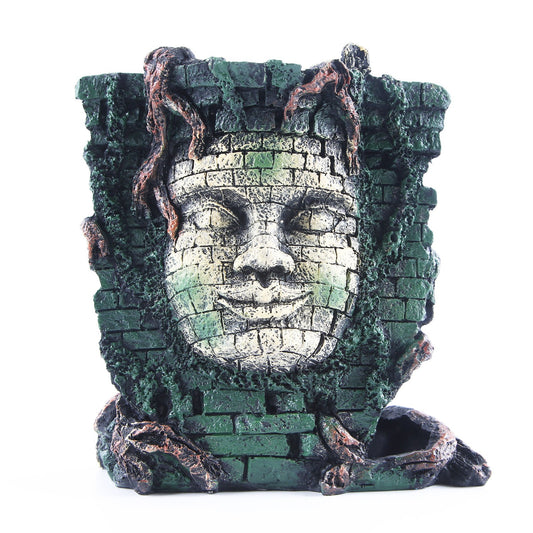 Aquarium fish tank ornaments, water grass landscaping resin skull reptile ornaments