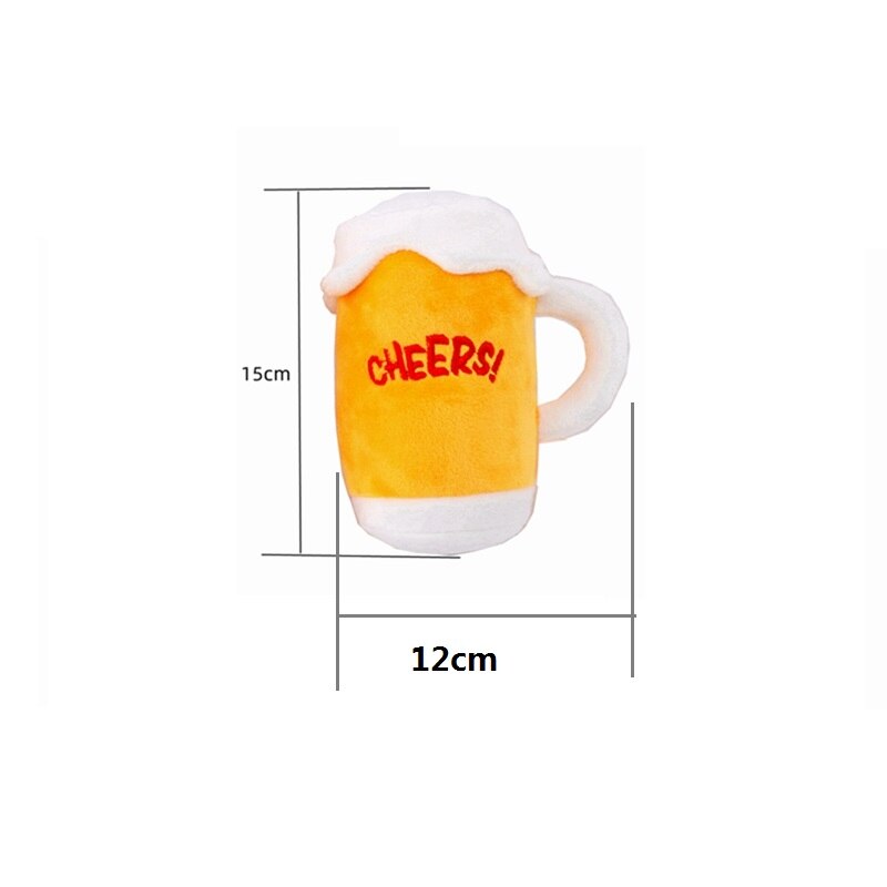 Garrafa de Cerveja de Pelúcia com Apito para Cães para Brincadeira Interativa