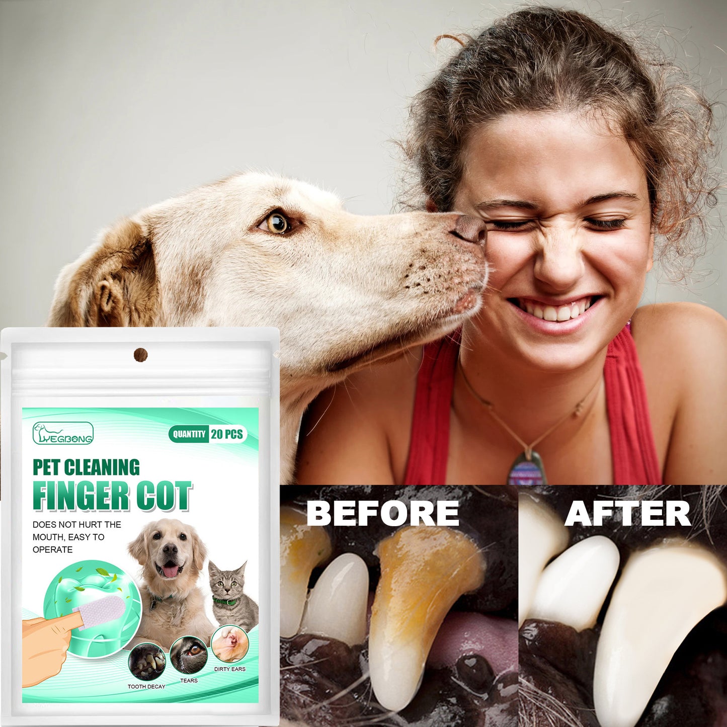 Pet Finger Toothbrush – Oral Cleaning Sleeves for Dogs & Cats