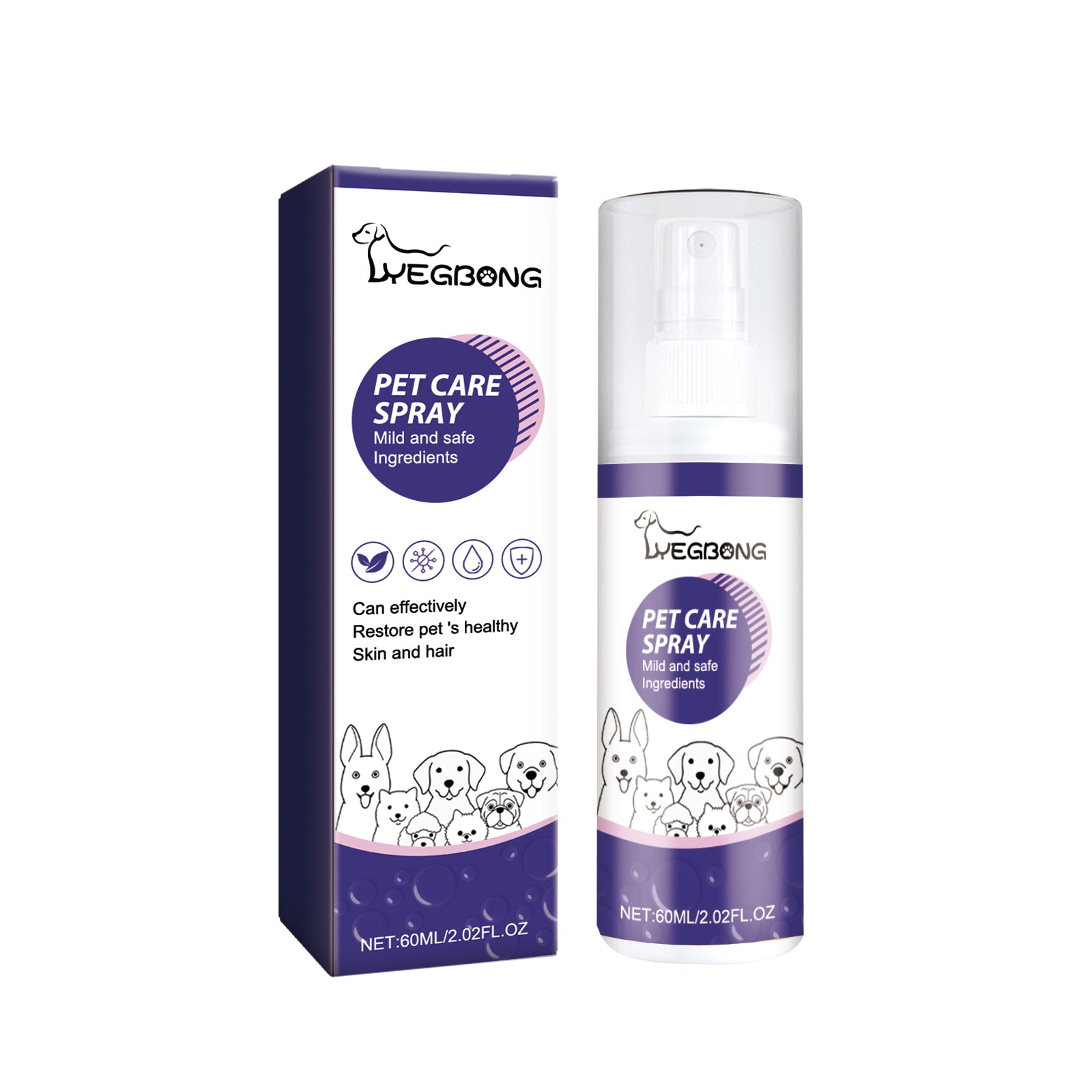 Animal spray de soin pour la peau pour chiens et chats, Soothing Care pour Itchy or Irritated Skin