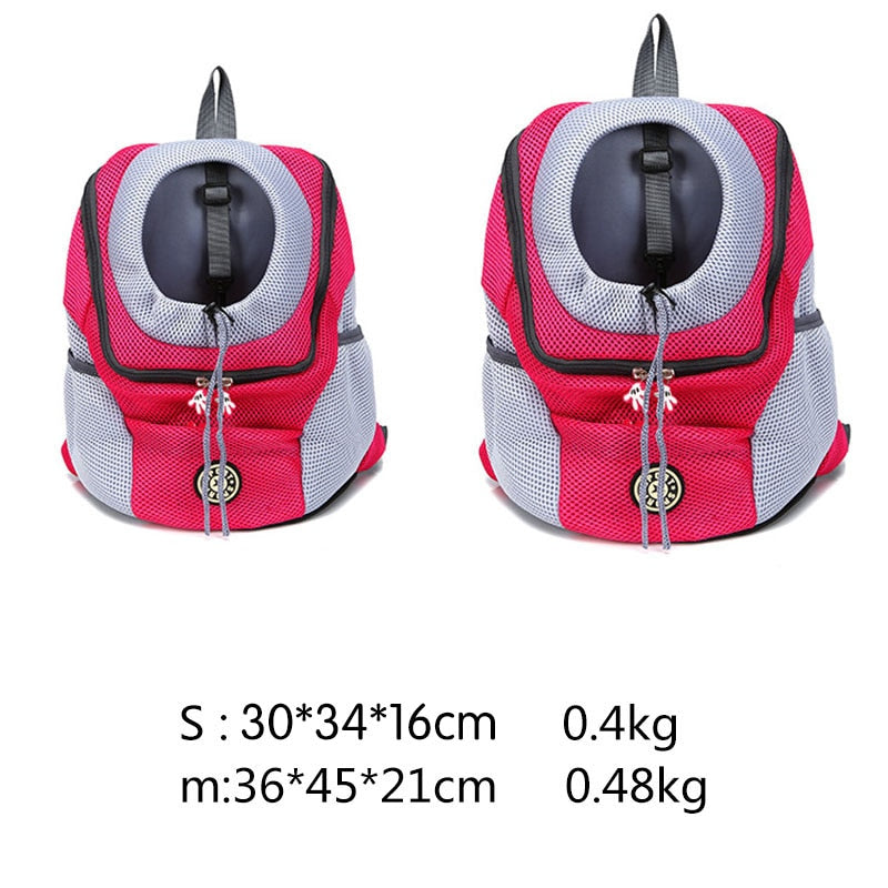 Mochila de Transporte para Animais de Estimação para Exteriores com Painéis de Malha para Cães e Gatos Pequenos