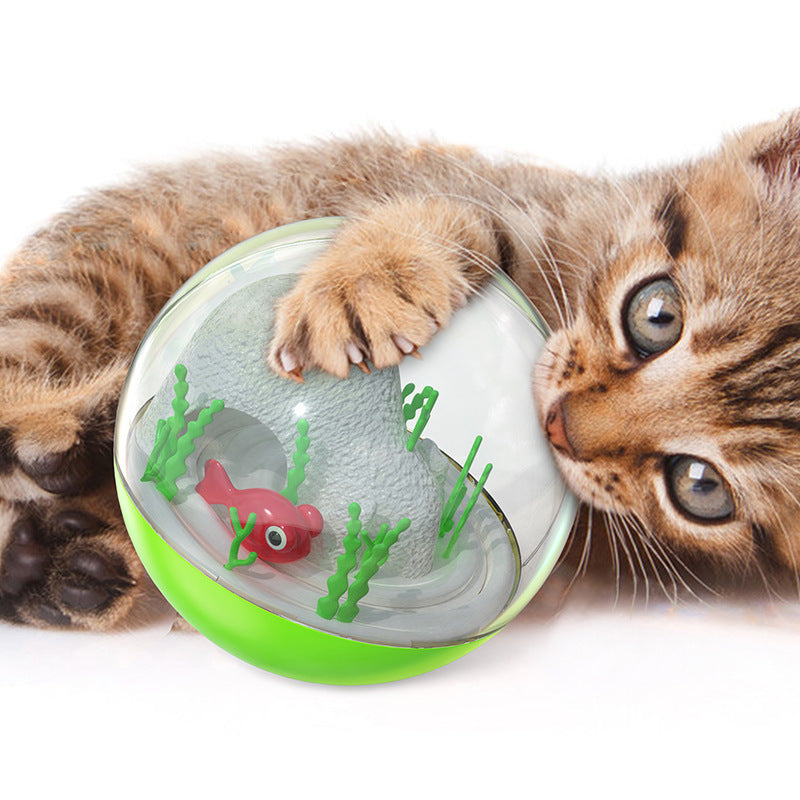 Brinquedo Interativo Elétrico para Gatos, em Forma de Peixe, com Bola de Equilíbrio Automático