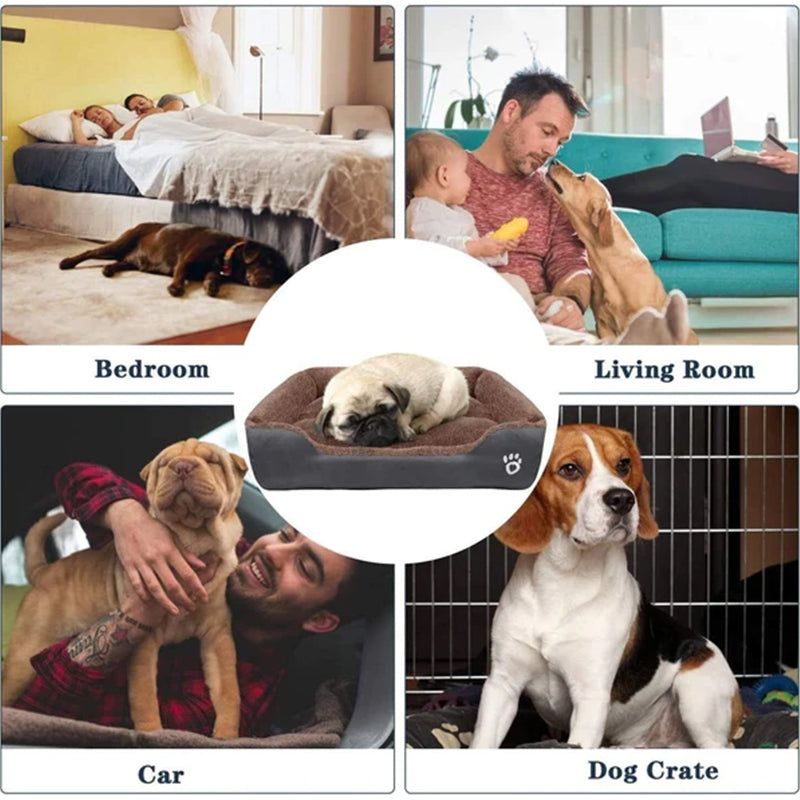 Camas e Descanso para Pets em Pelo Macio com Base Impermeável para Animais Pequenos, Médios e Grandes
