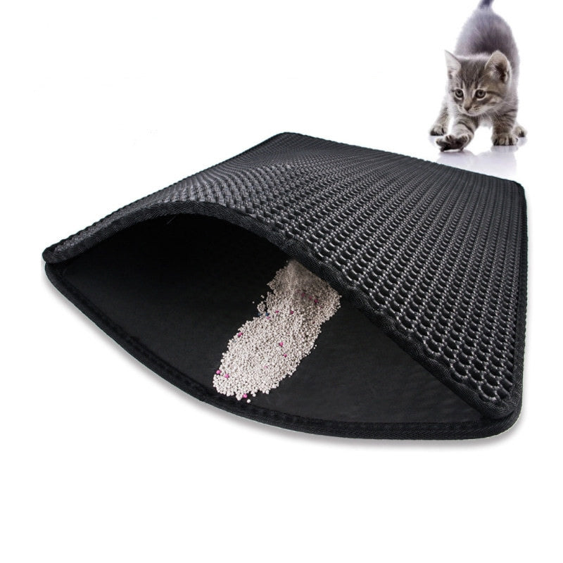 Tapete Higiénico para Gatos, de EVA de Camada Dupla, Retém a Areia e Mantém os Chãos Limpos