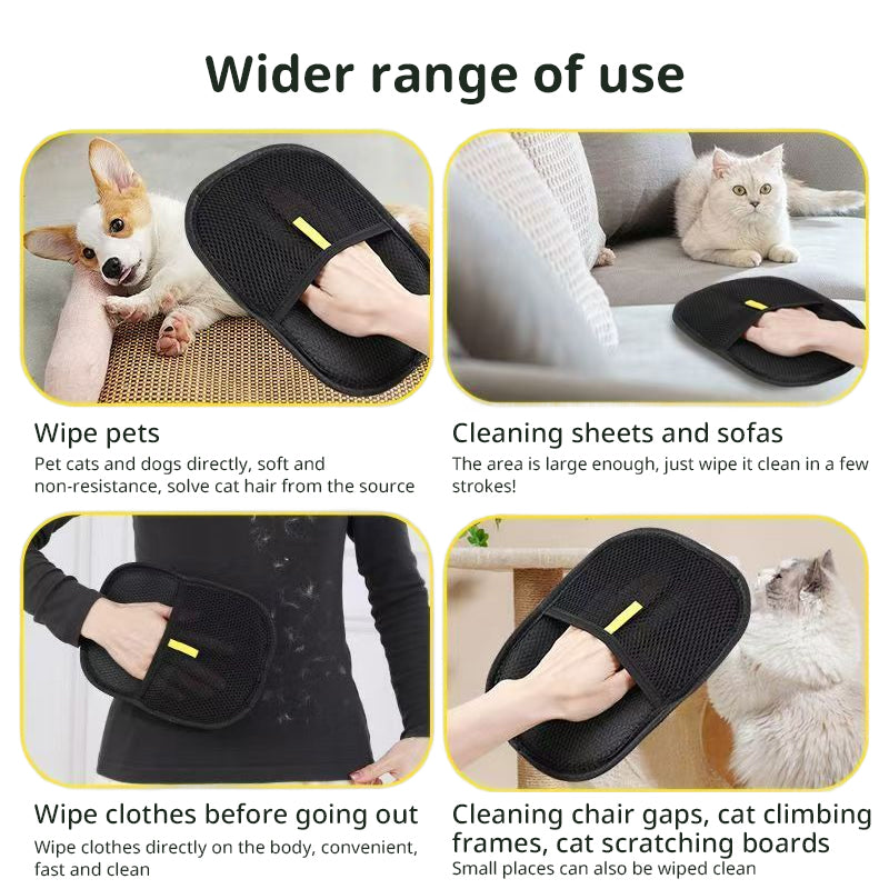 Luvas Estáticas para Remover Pelo de Animais, Ferramenta 3 em 1 para Pentear e Remover Pelo Morto em Cães e Gatos