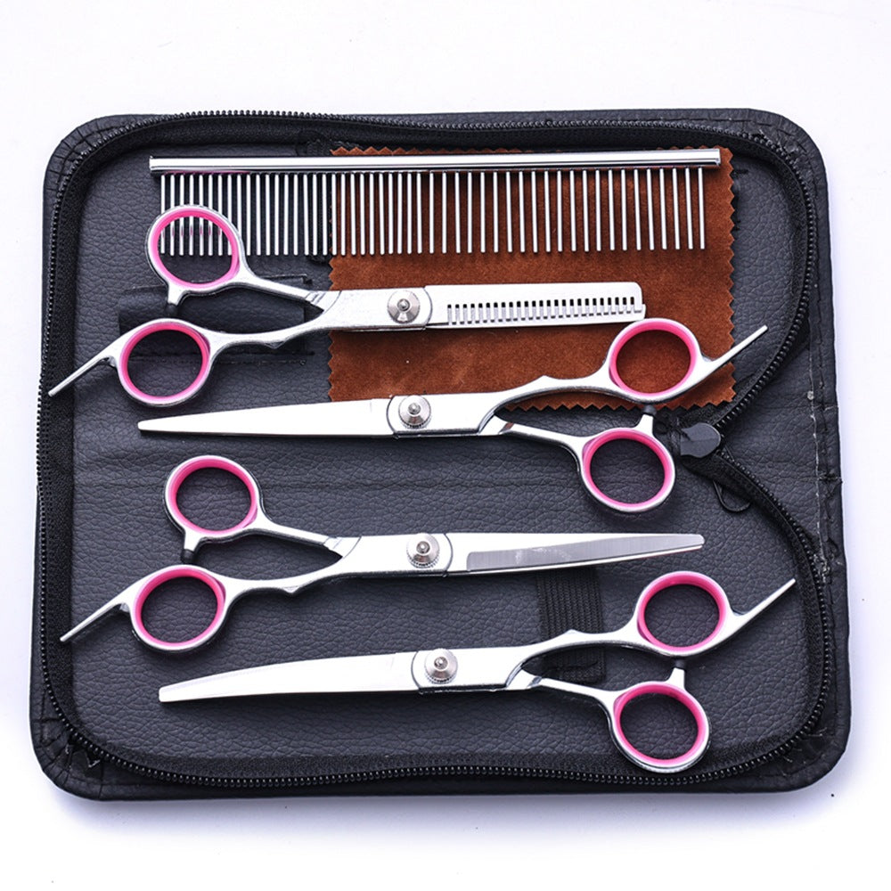 Pet Grooming Scissors Set – Professional Hair Cutting Tools for Home Use