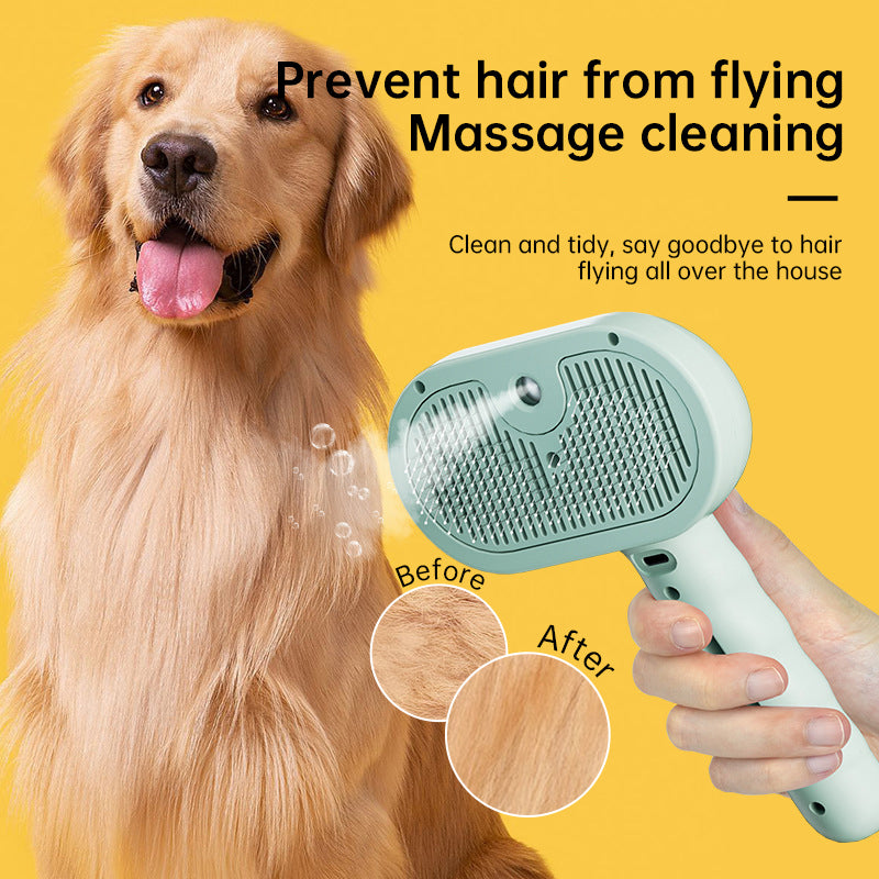Pente Elétrico para Animais de Estimação com Vapor, Ferramenta de Remoção de Pelo e Limpeza para Cães e Gatos