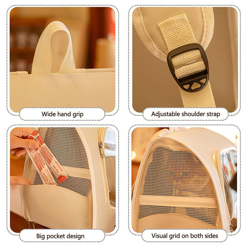 Mochila de Transporte Respirável para Pequenos Cães e Gatos, Uso em Viagens e no Exterior