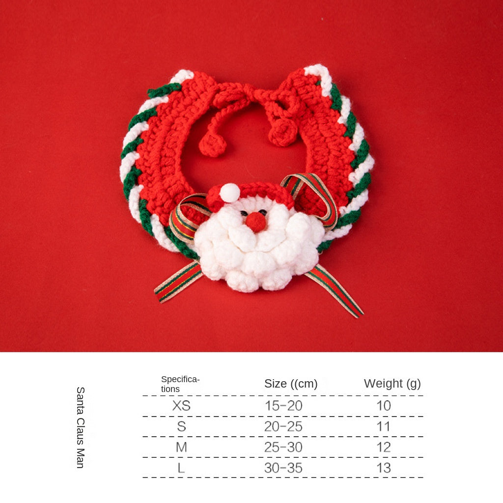 Cachecol de Natal de Malha Feito à Mão para Cães e Gatos
