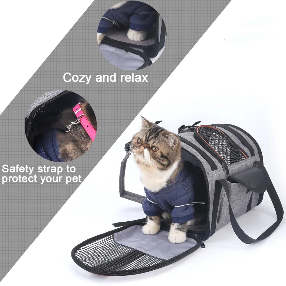 Bolsa de transporte dobrável para cães – Bolsa de viagem multifuncional para gatos e cães de porte pequeno.