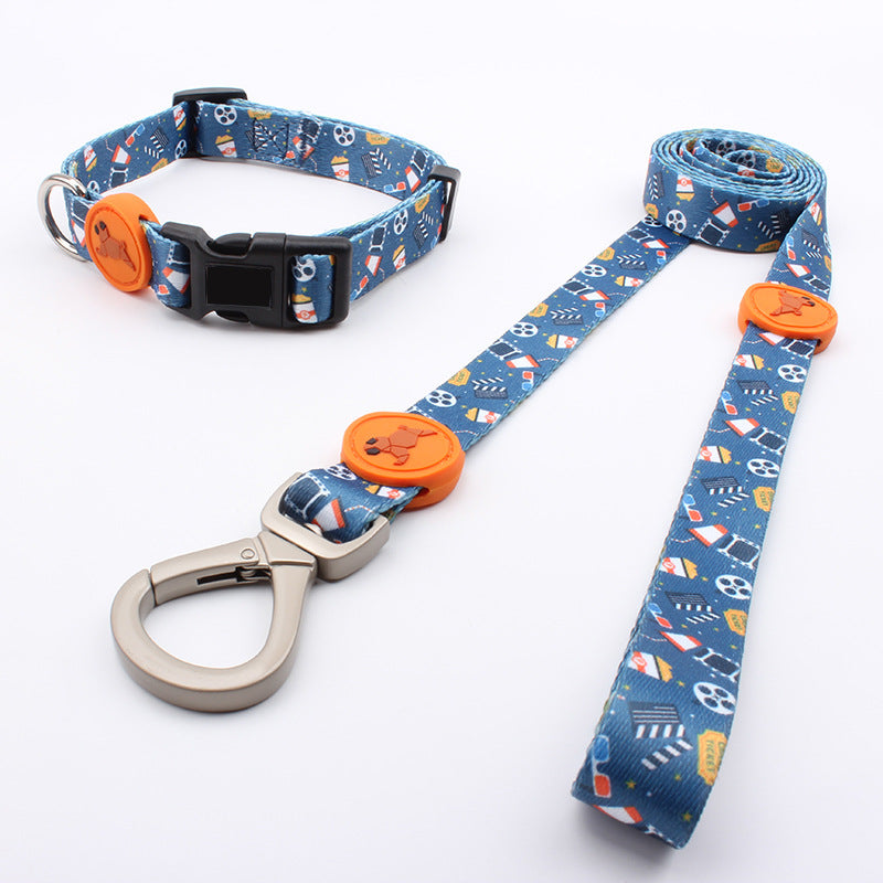 Colete de Arnês para Cão Grande Estampado com Trela e Coleira, Conjunto de 3 Peças para Passeio