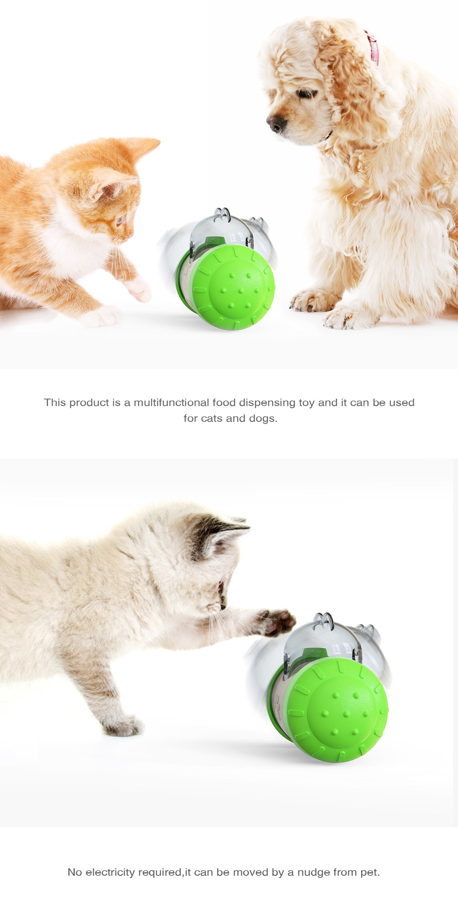Interactif Treat Dispensing Swing jouet pour chiens et chats