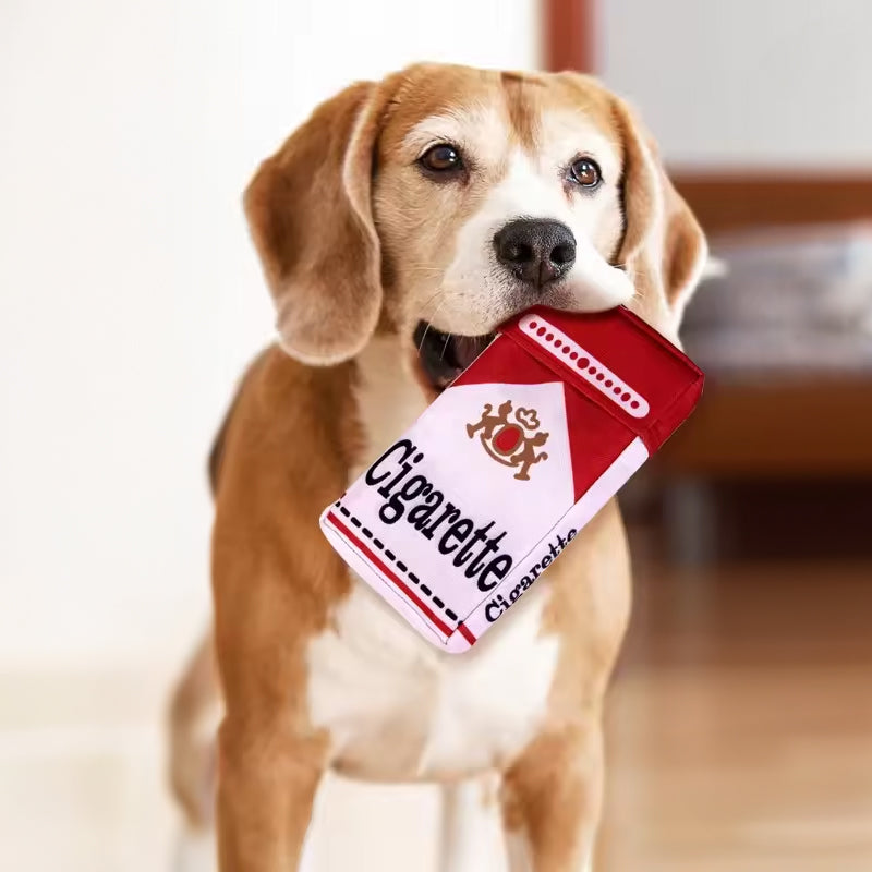 Cigar-Shaped Plush chien jouet pour Chewing, Teething et interactif Play