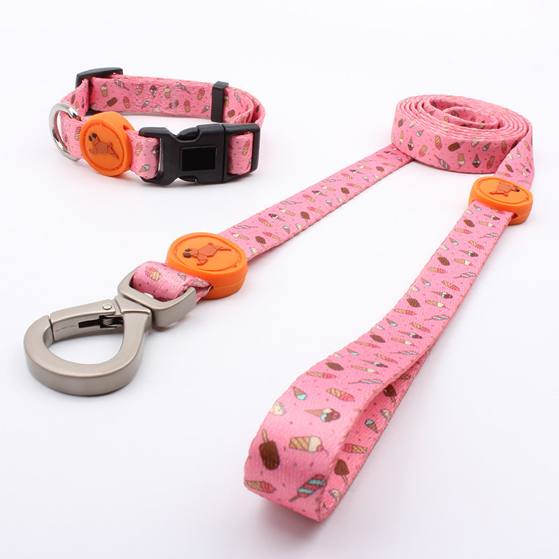Colete de Arnês para Cão Grande Estampado com Trela e Coleira, Conjunto de 3 Peças para Passeio