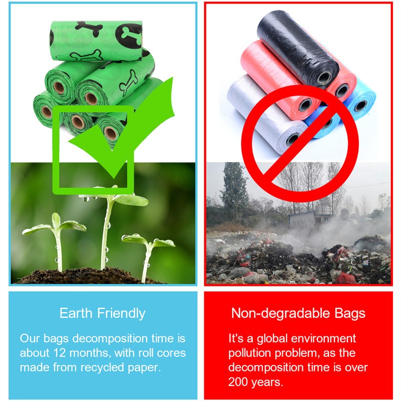 Sacs à déjections canines orange et verts – Sacs résistants pour des promenades propres