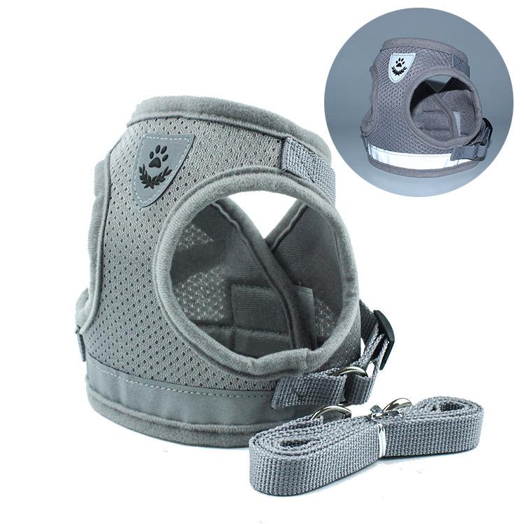 Conjunto de Coleira e Trela Refletor para Cães Pequenos e Médios
