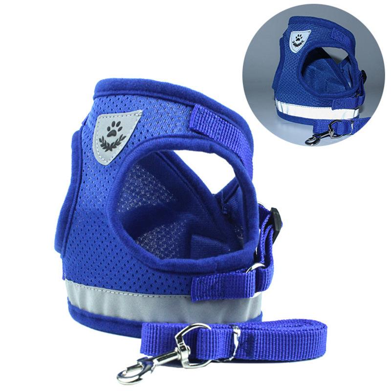 Conjunto de Coleira e Trela Refletor para Cães Pequenos e Médios