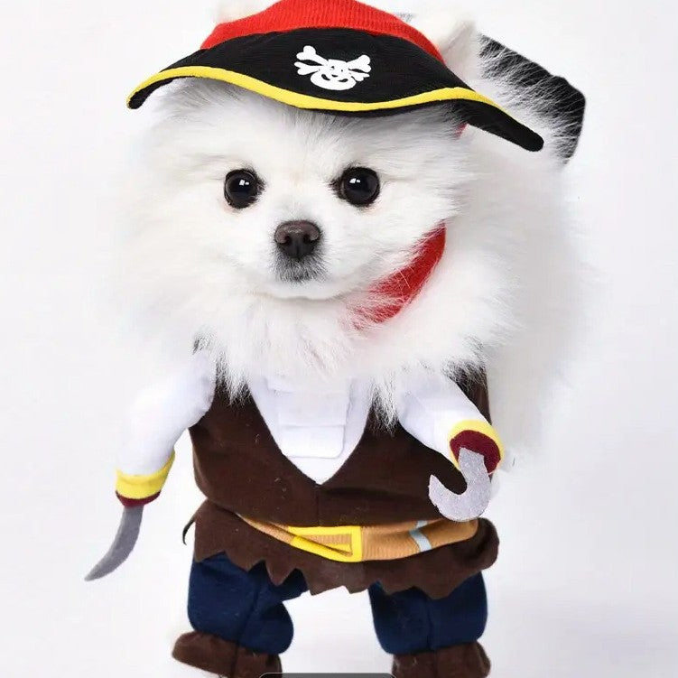 Pirate animal Costume pour chiens et chats, Funny Two-Legged Cosplay Outfit