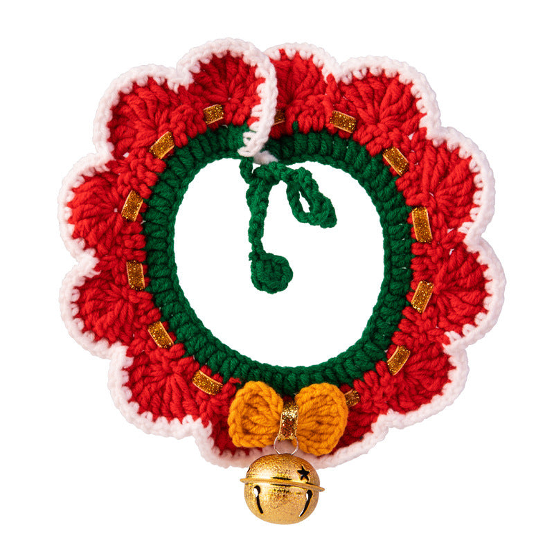 Handmade Knitted Christmas animal collier Scarf pour chats et chiens