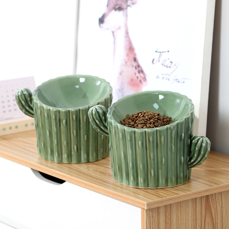 Raised Ceramic Double animal gamelle pour chats et Small chiens, Anti-Tip Design