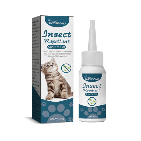 Gouttes anti-puces et anti-tiques pour animaux de compagnie – Solution vermifuge externe pour chats et chiens